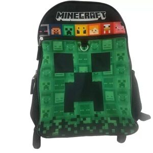 Minecraft Back To School Backpack 17” Backpack w/Large Front Pocket‎ Creeper